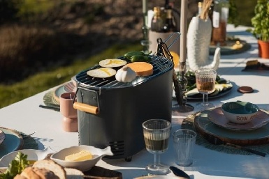 Gusta - Draagbare BBQ Bucket - Ovaal - Grijs