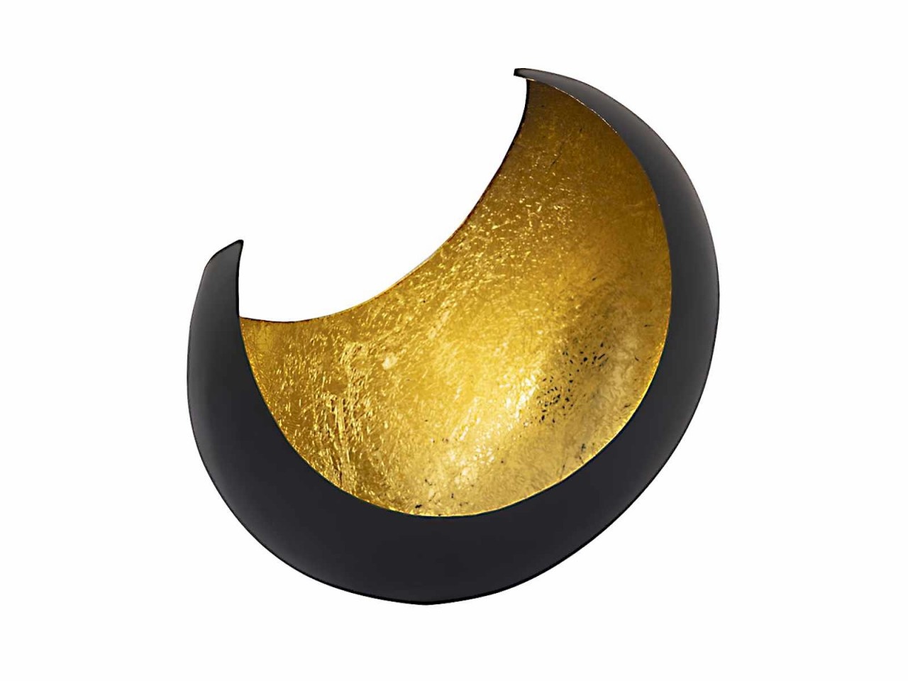 Parya Home - Kerzenständer - 20x21x11 - Mondsichelform - Metall - Schwarz