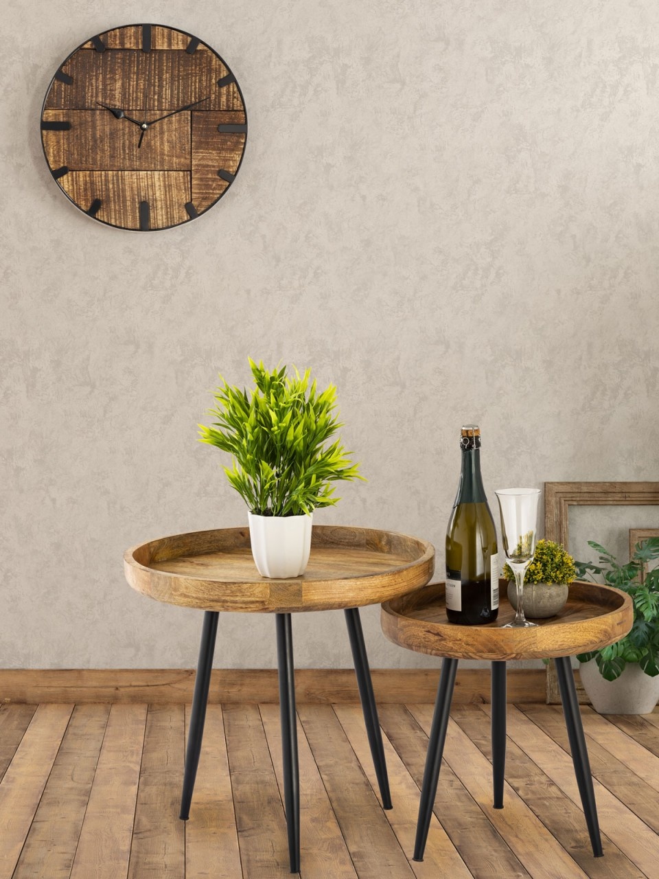 Side table - coffee table - 40 or 50cm - Wood - black