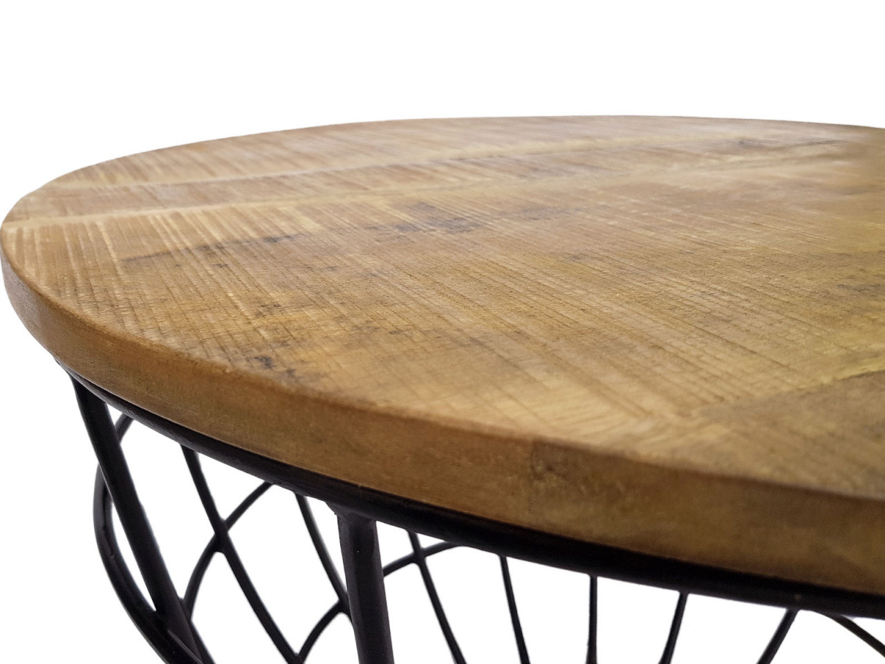 Parya Home - Side table Durable coffee table Living room table Round Lexington - ø 55 cm - Brown - Solid Metal Frame