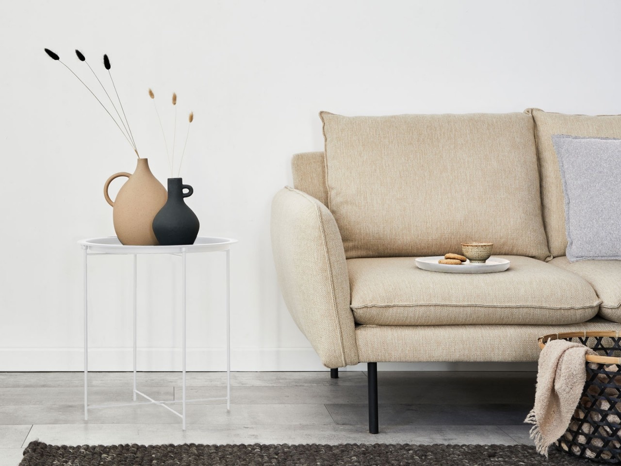 Side table - Coffee table 47 x 51cm - Metal - White