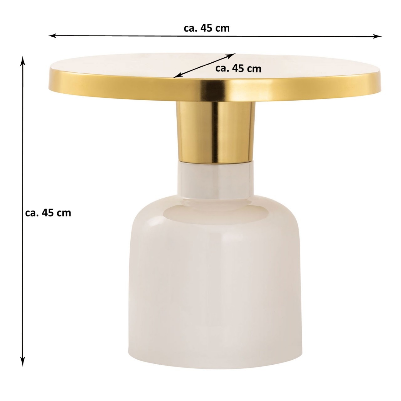 Parya Home -Bijzettafel rond - Decoratieve tafel - 45 x45 cm- Metaal - Grijs