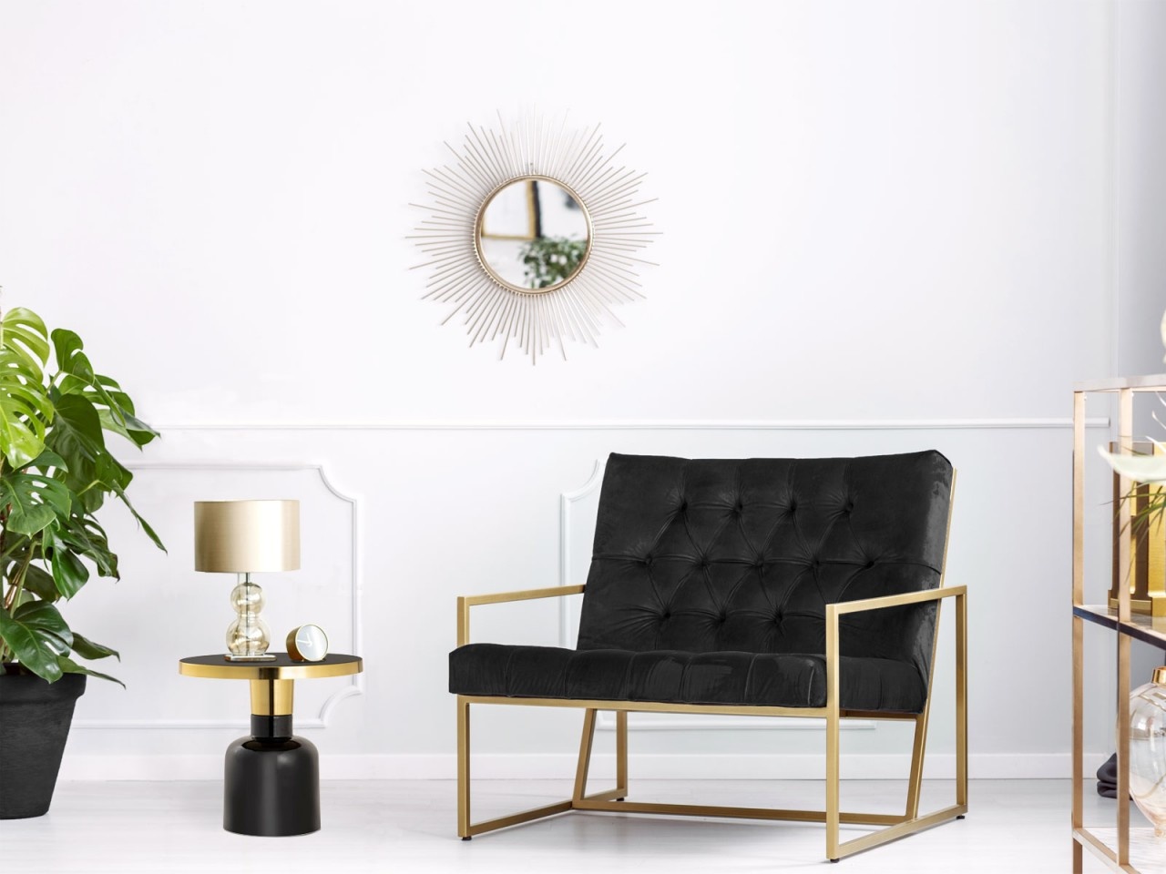 Parya Home -Side table round 45 x 45 cm - Decorative table - Metal - Black