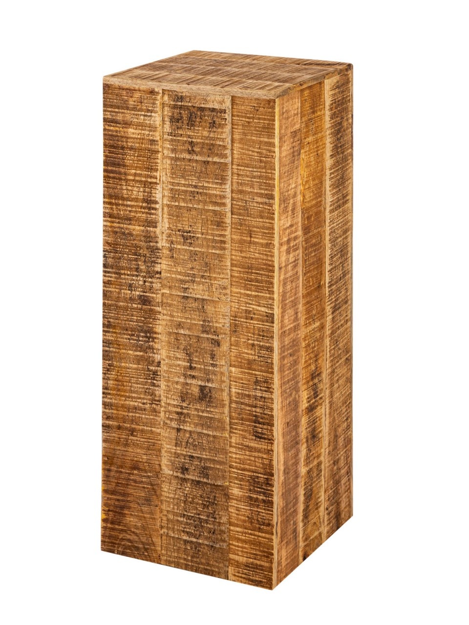 Parya Home -Flower Column Hocker Quadratischer Pflanzenständer Beistelltisch - 27 x 27x 70-75 cm - Braun - Massives Mangoholz