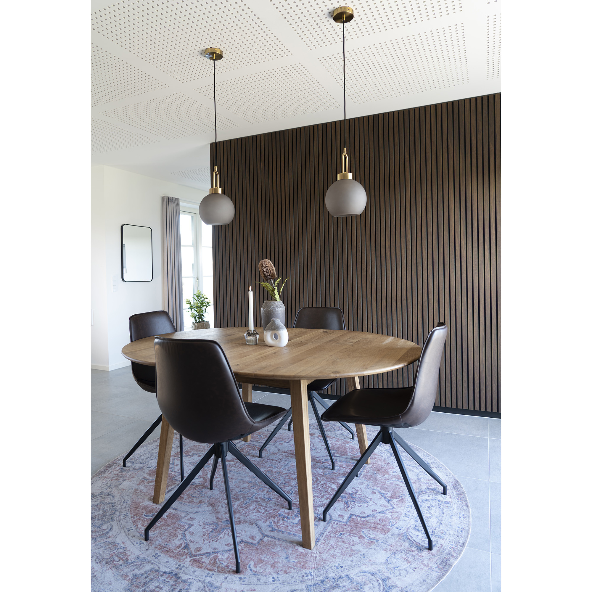 Luton Hängelampe - kugelförmig - 150 cm Stoffkordel -Goudkleurig