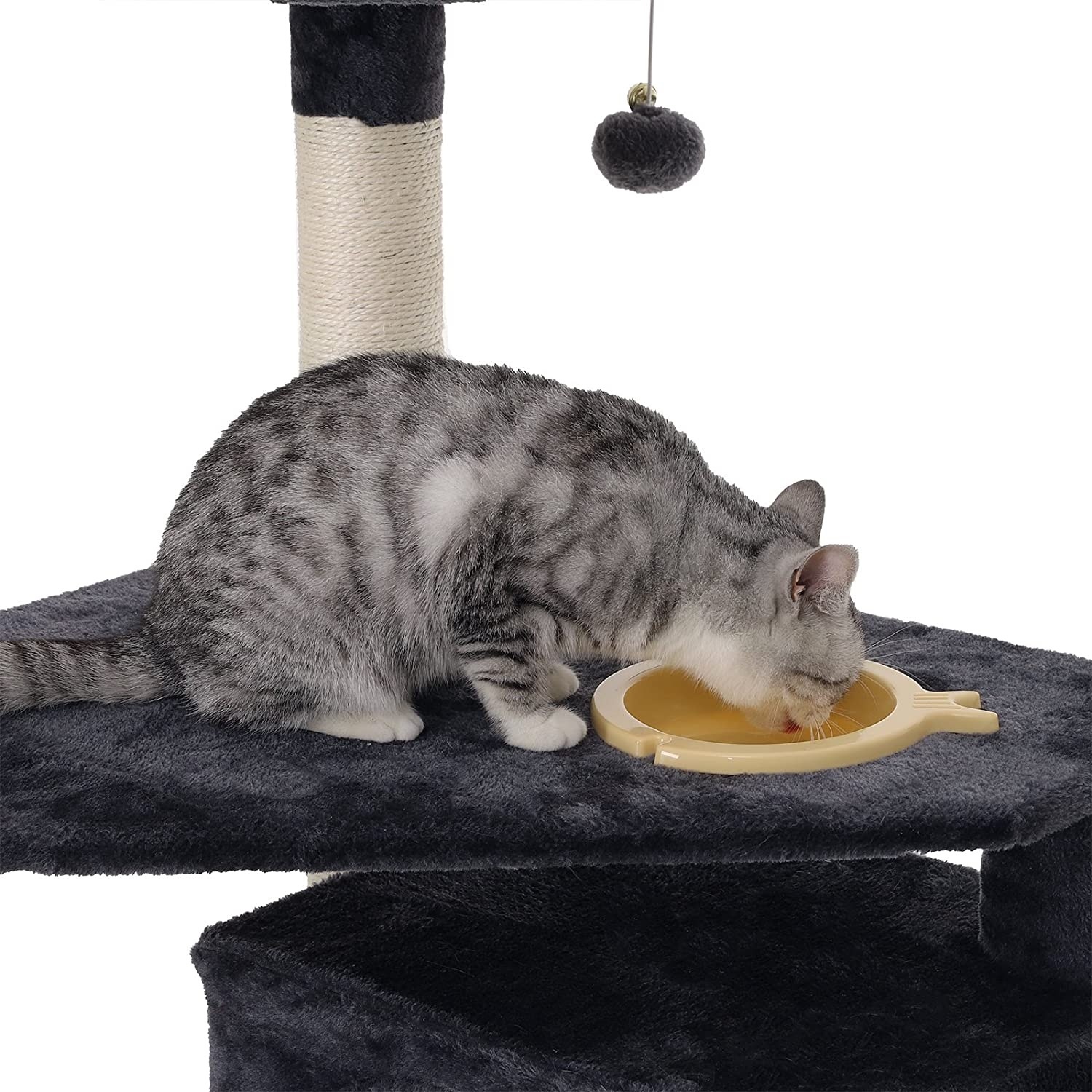 Parya Pets - Stable Scratching Post - Incl. Hammock - Basket - Cave - Climbing Tree Dark Grey