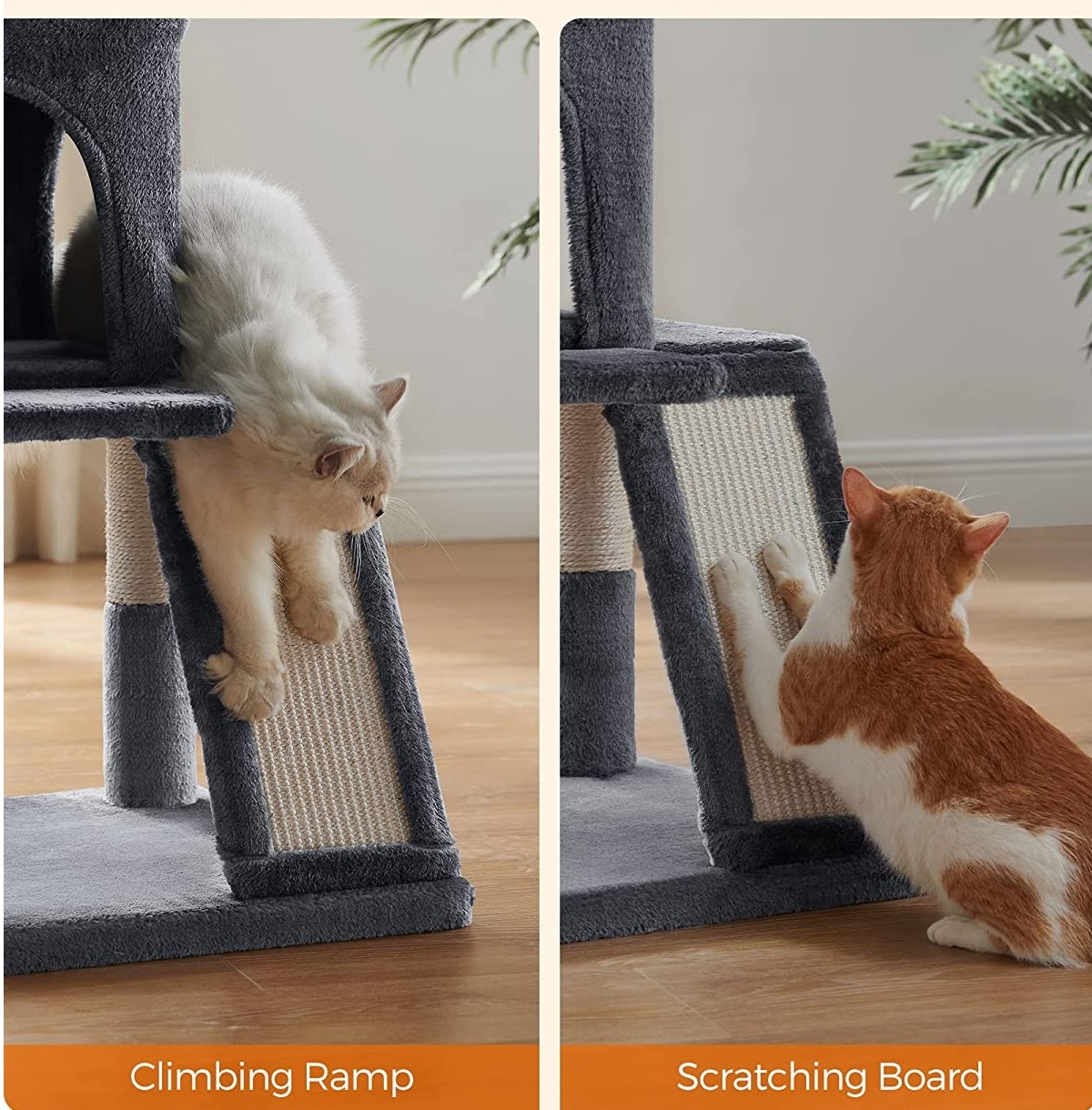 Parya Pets - Stable Scratching Post - Incl. Viewing Platforms - Cave - Scratching Board - Climbing Tree - Dark Grey