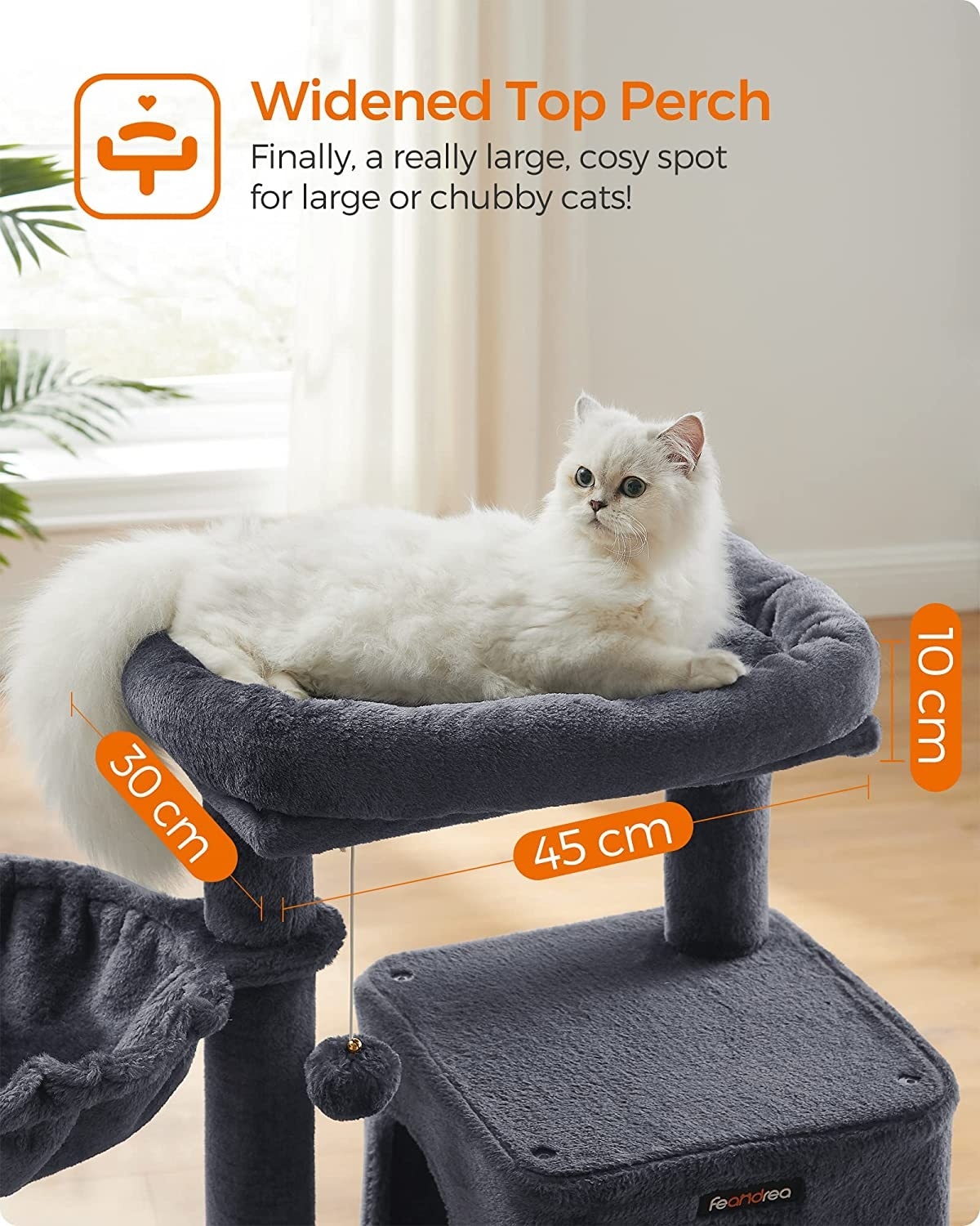 Parya Pets - Stable Scratching Post - Incl. Viewing Platforms - Cave - Scratching Board - Climbing Tree - Dark Grey