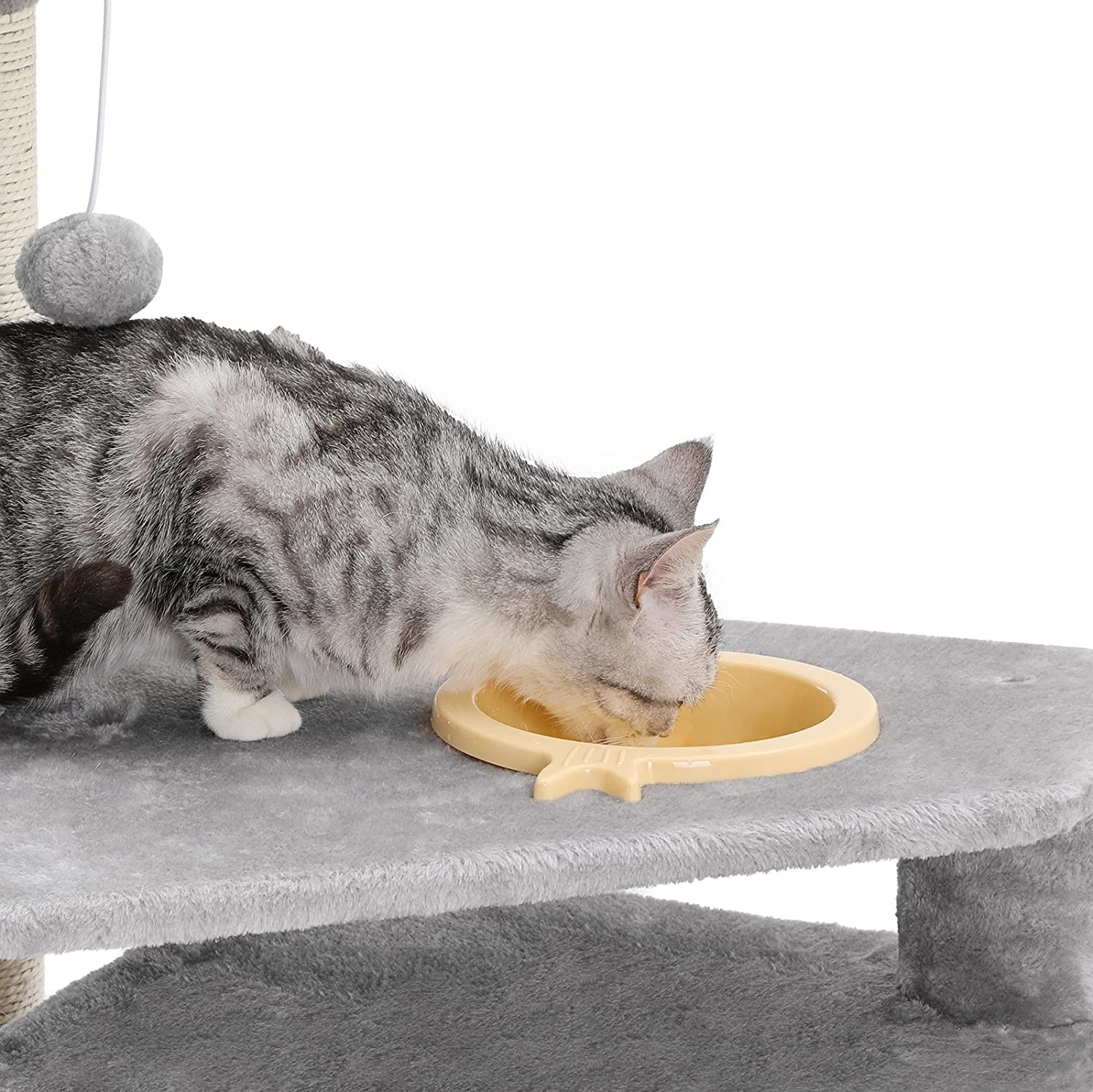 Parya Pets - Stable Scratch Post - Incl. Hammock, Basket, Lookout Platform, Cave - Climbing Tree - Plush - Gray