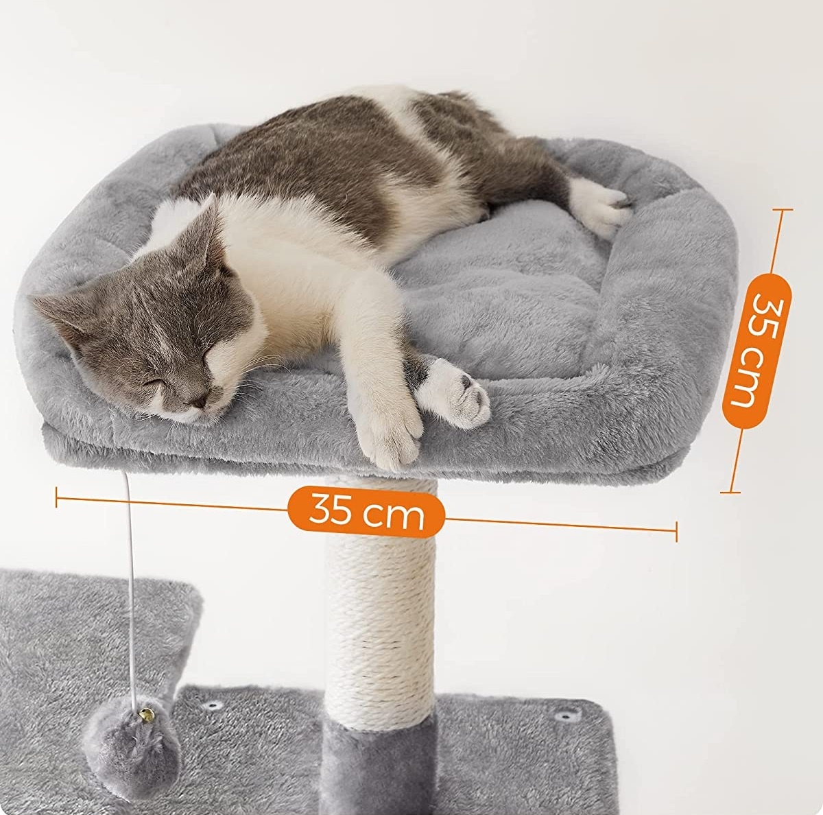 Parya Pets - Stable Cat Post - With Hammock - Cat Tree - Incl. Hammock - Cave - Gray