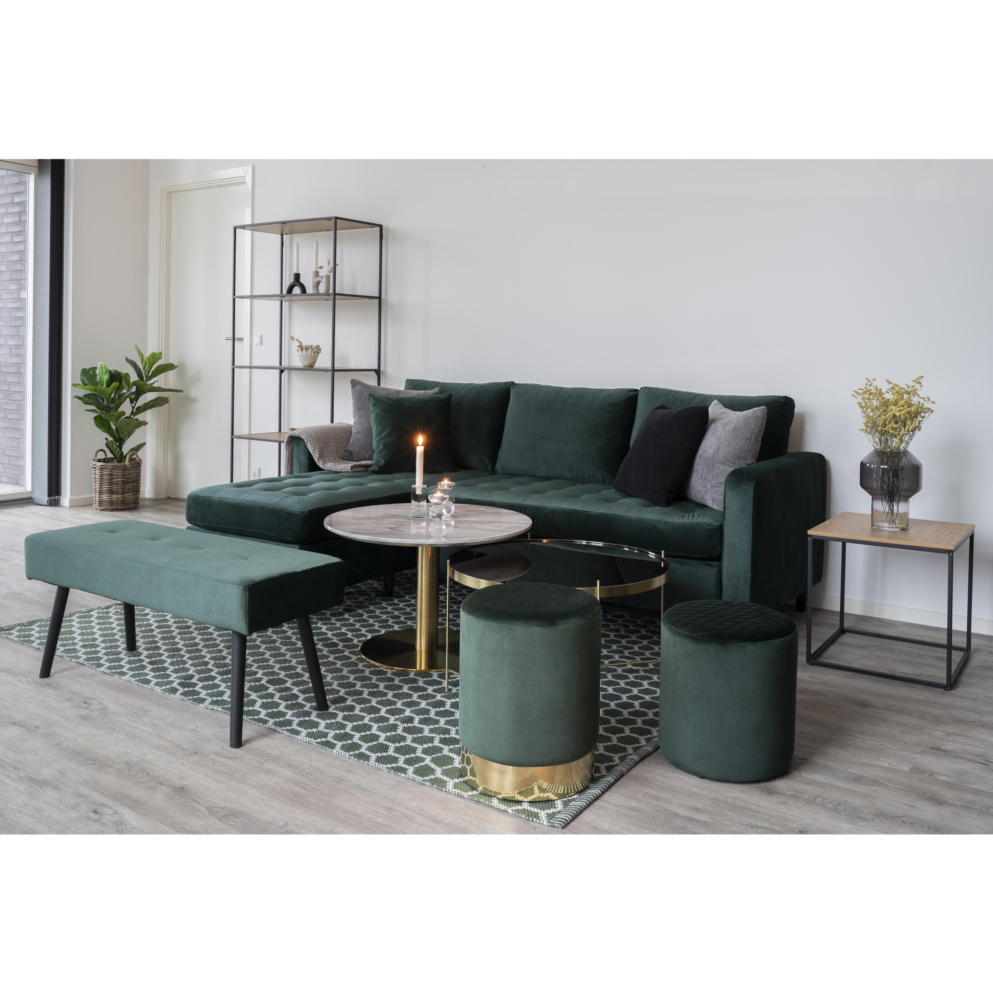 Bozen Couchtisch - Marmoroptik- 70x45cm