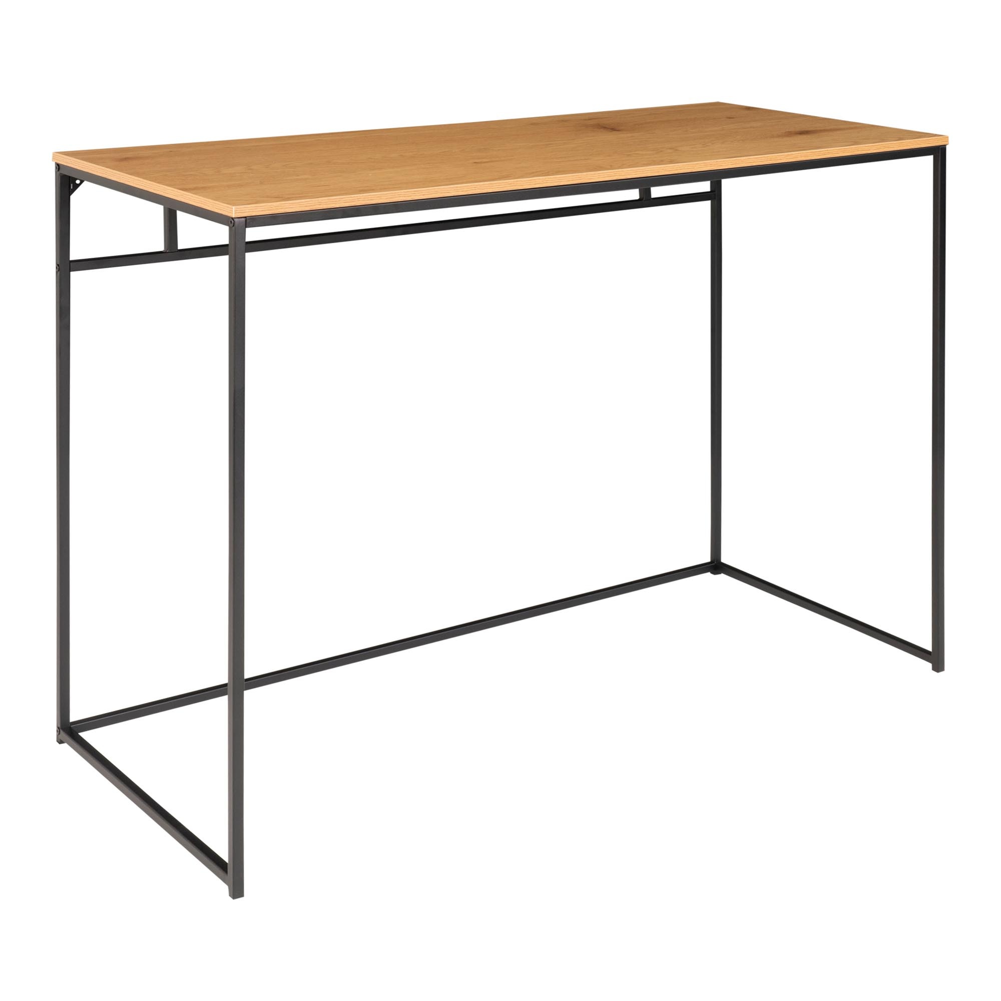 Vita Bureau - Schreibtisch mit schwarzem Gestell und Platte in Eichenoptik 100x45x75 cm