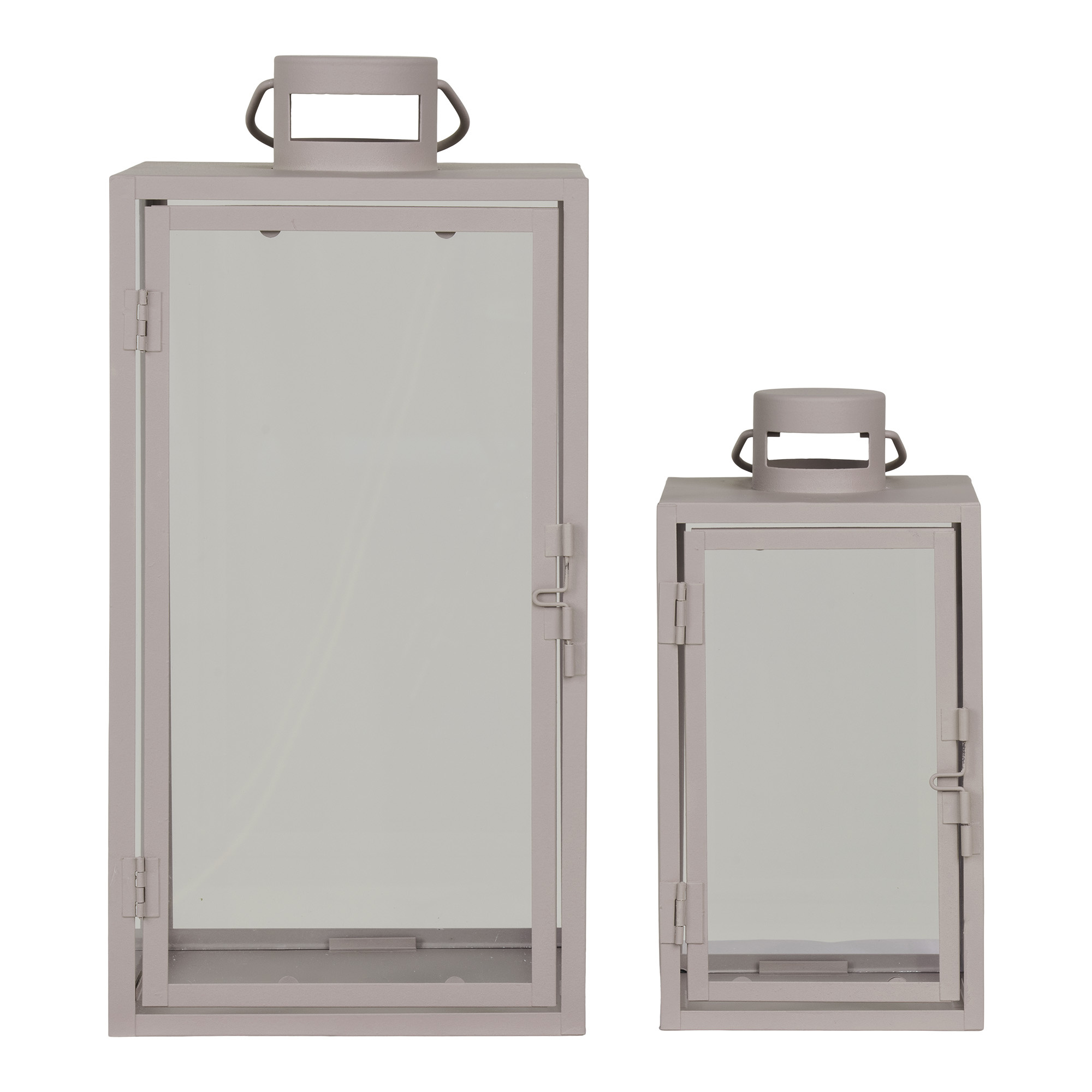 Laterne Korfu - Gartendekoration - 2er Set - Grau - Metall