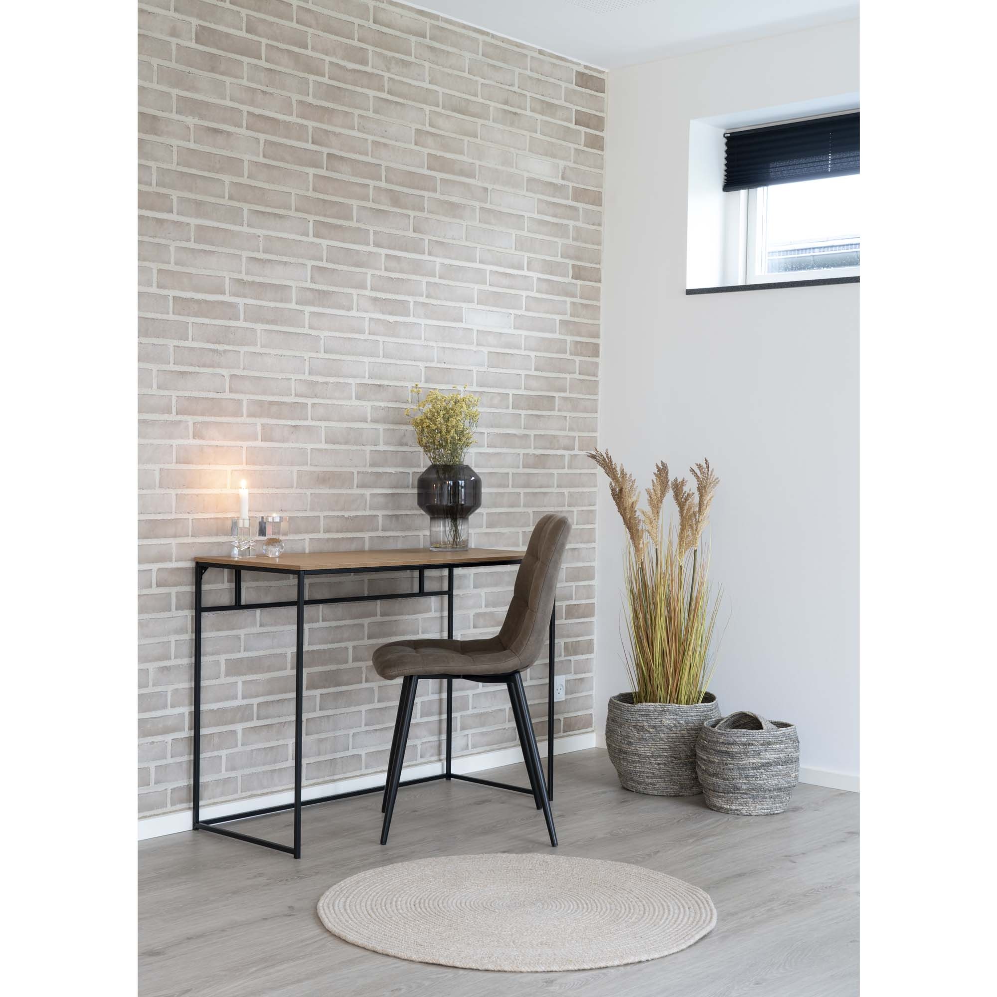 Vita Bureau - Schreibtisch mit schwarzem Gestell und Platte in Eichenoptik 100x45x75 cm