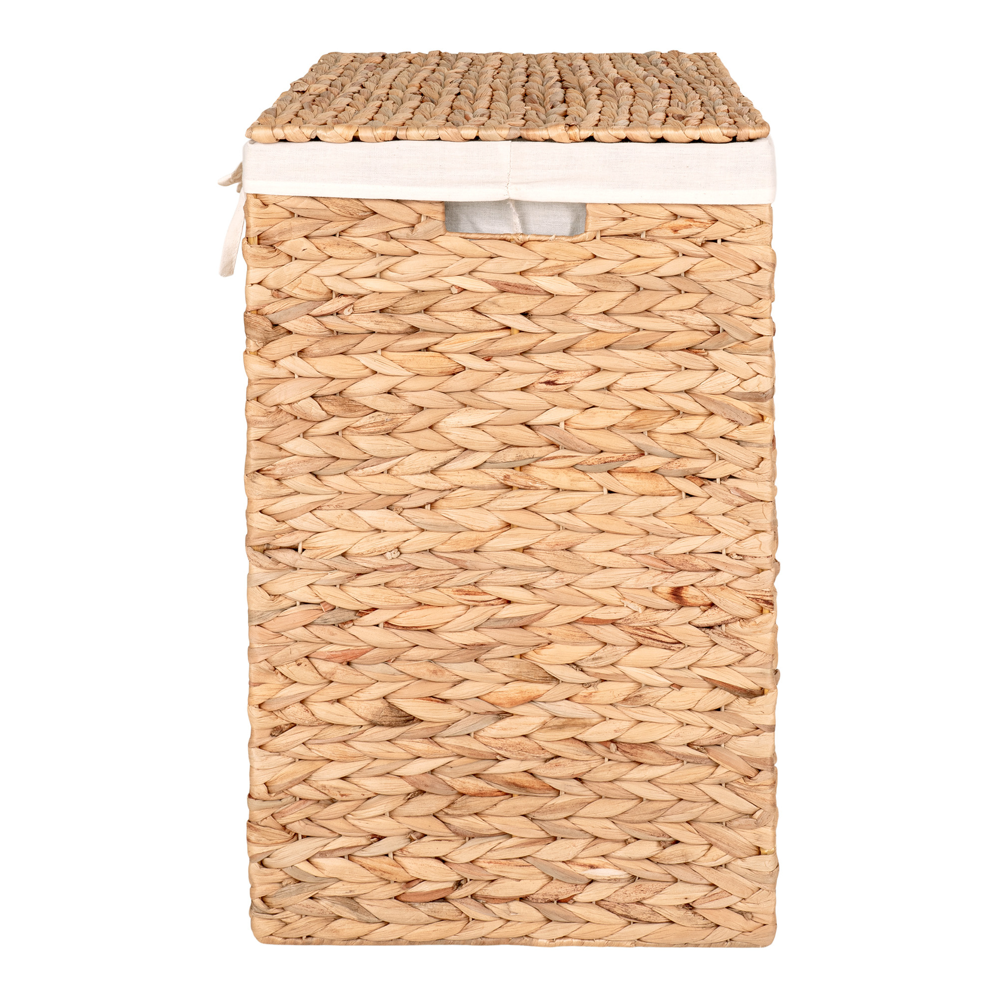 House Nordic – Passo Wäschekorb mit Deckel aus Wasserhyazinthe – 43 x 32 x 55 cm – Natur – Baumwolle/Polyester