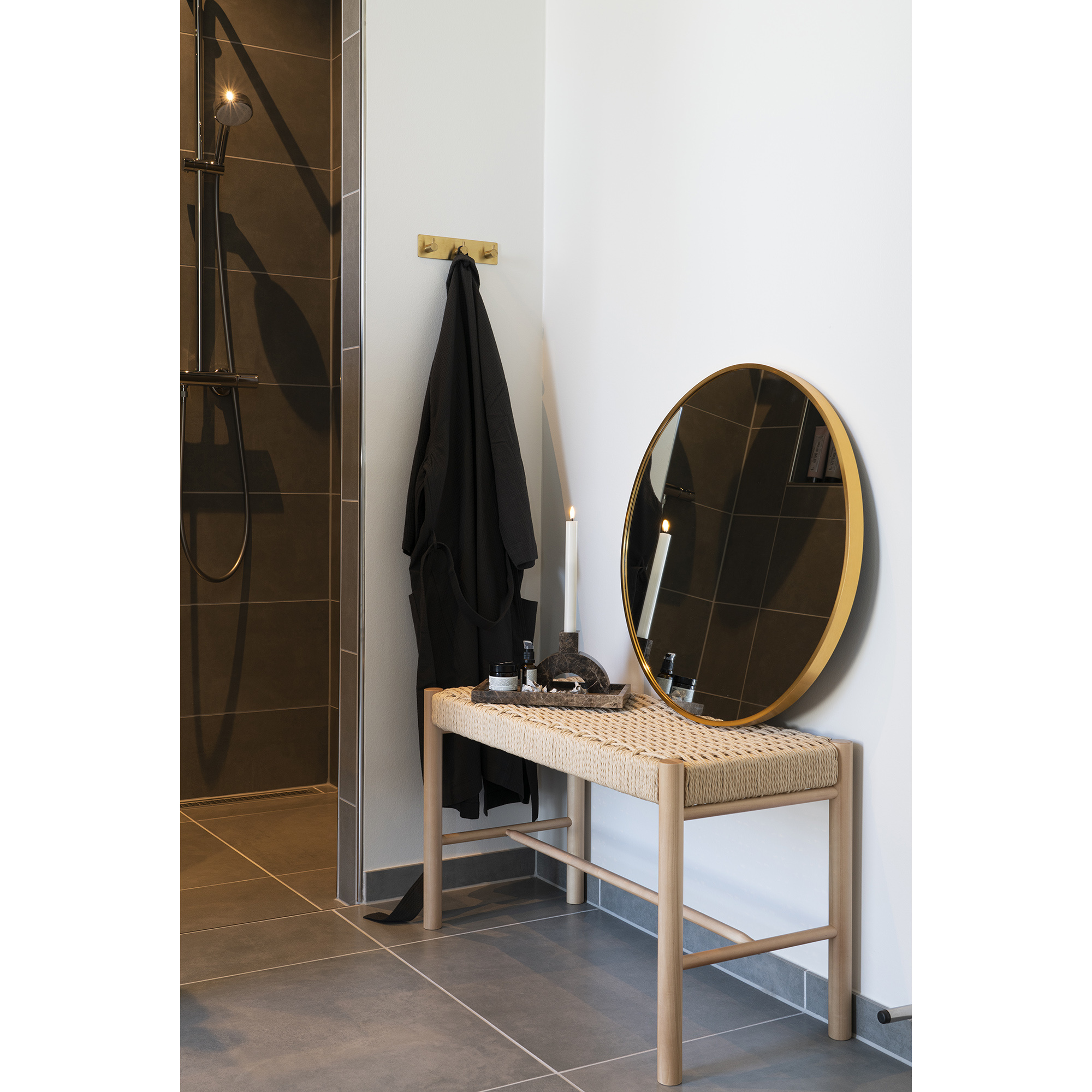Madrid Mirror - Spiegel met messing look lijst -60 cm