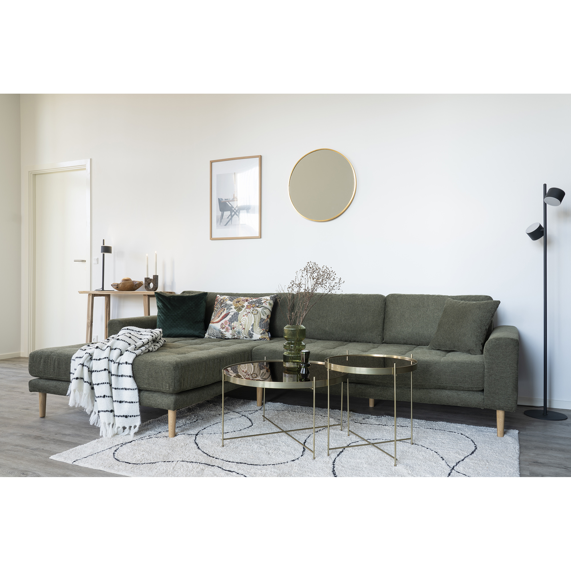 Madrid Mirror - Spiegel met messing look lijst -60 cm