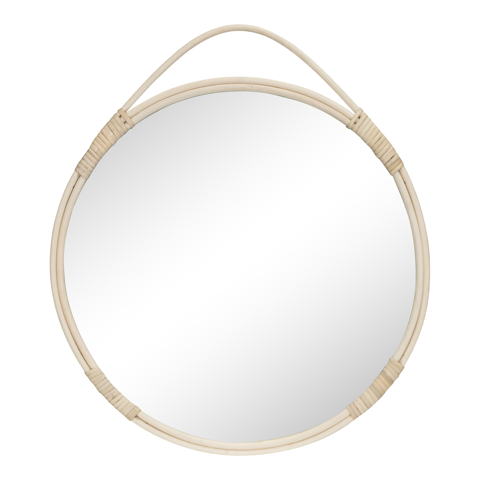 Malo Mirror - Ronde spiegel in natuurlijk rotan -50 cm