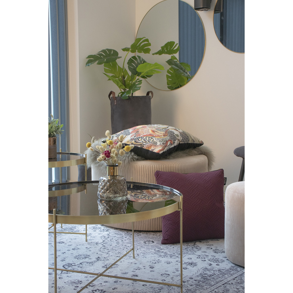 Jersey Mirror - Spiegel mit Rahmen in Messingoptik - 80 cm