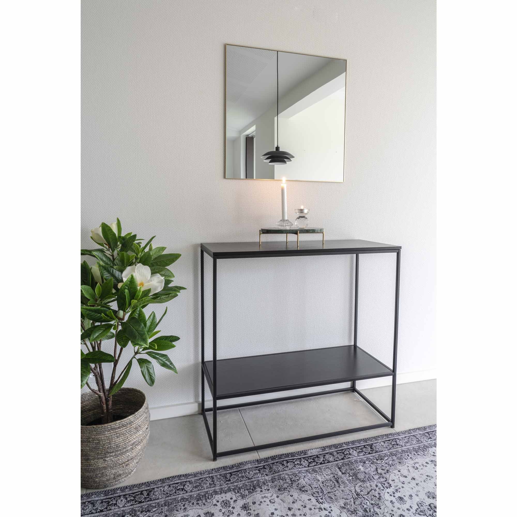 Jersey Spiegel- met messing look frame -60x60 cm
