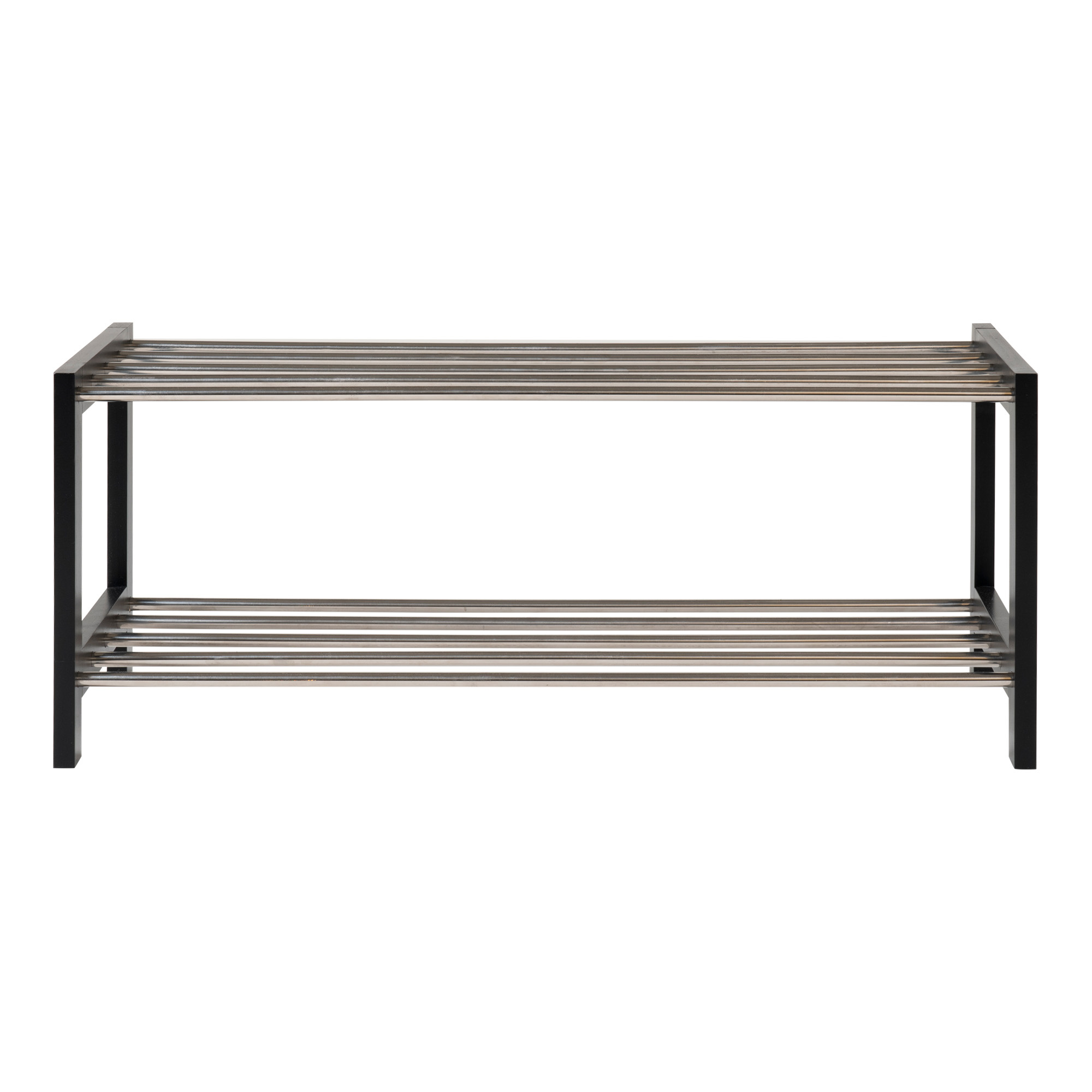 Padova Schoenenrek - met 2 niveaus - Zwart - Metaal- 34x32cm