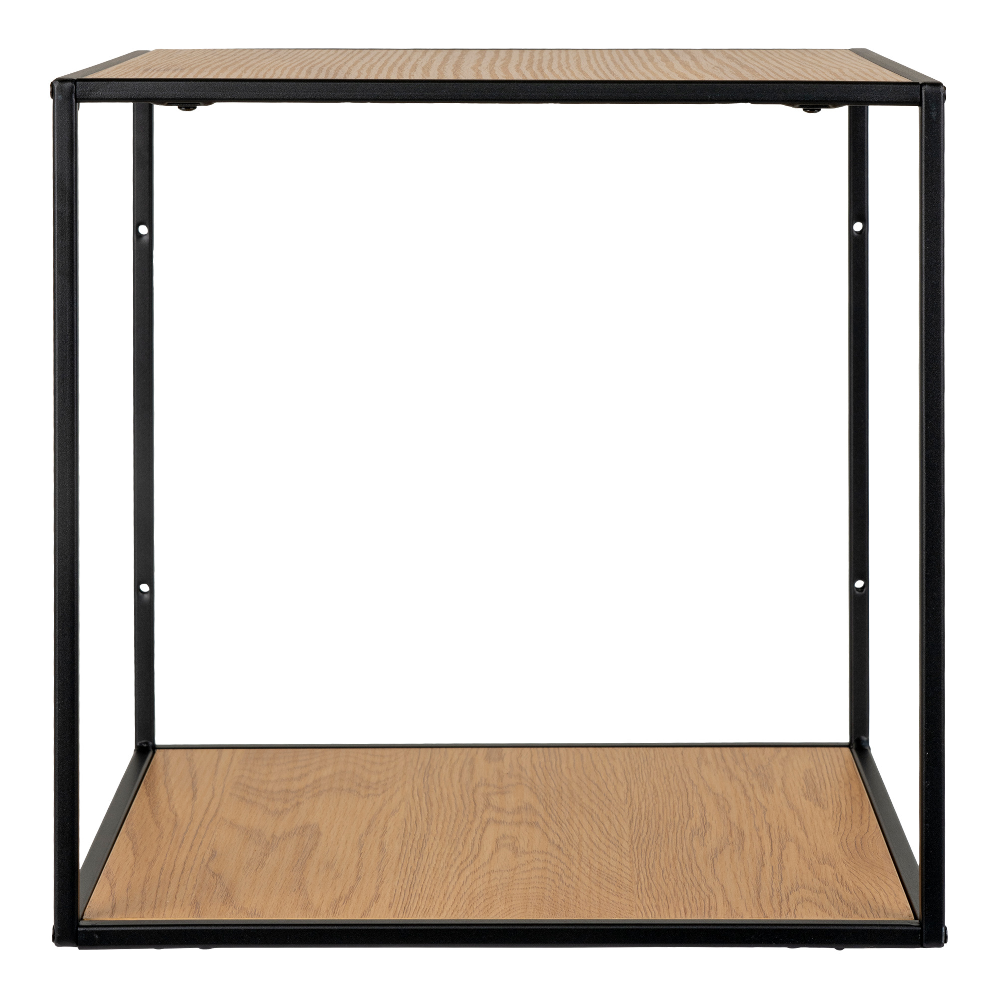 Vita Wallshelf - Regal mit schwarzem Rahmen und Fachböden in Eichenoptik 36x36x36 cm