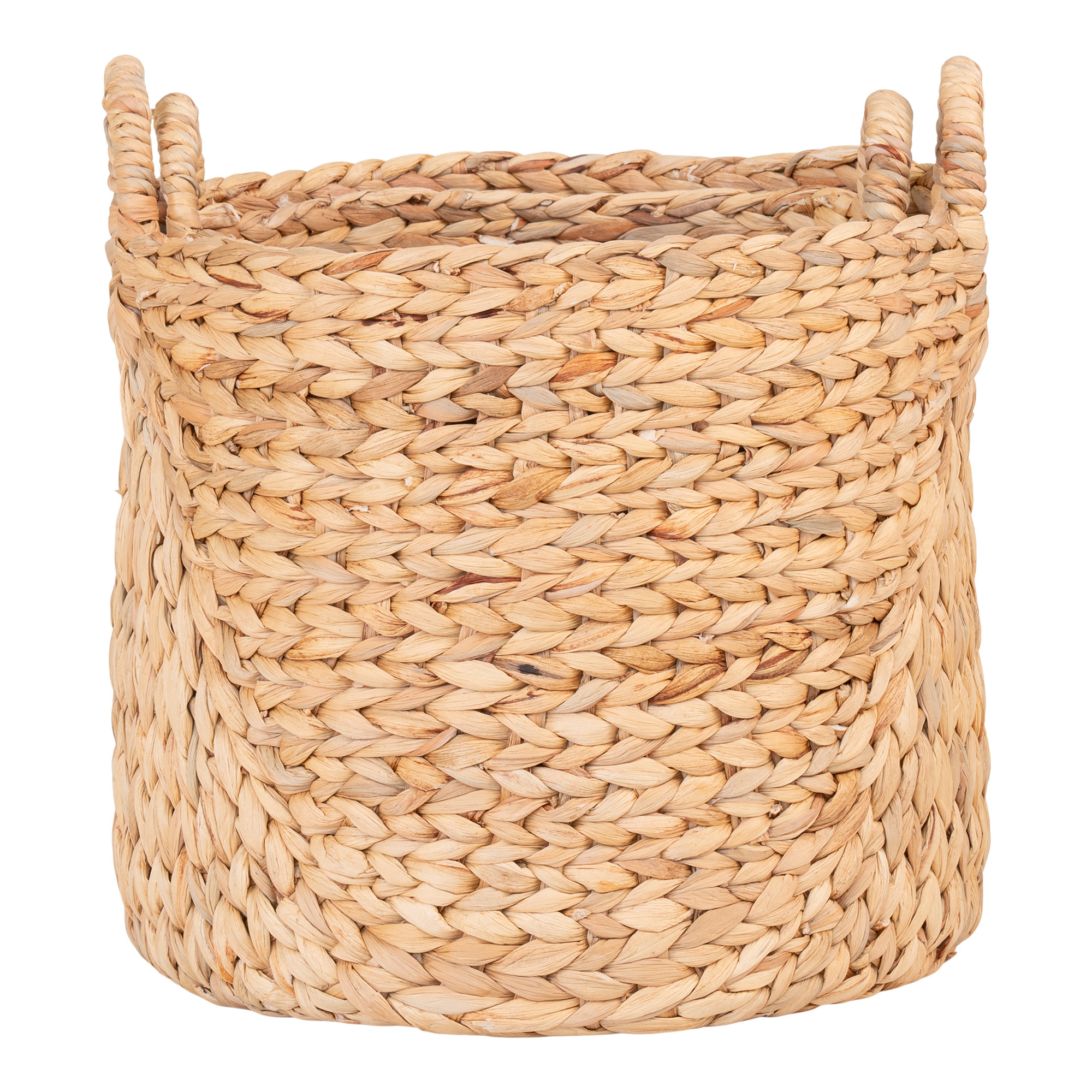 House Nordic – Passo Körbe rund 2er Set – 30/35 x 34/37 x 30/35 cm – Natur – Wasserhyazinthe
