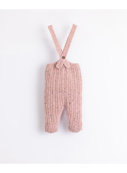 PlayUp Knitted broekje met bretellen | Cor de Rosa - nog in 9m - 12m