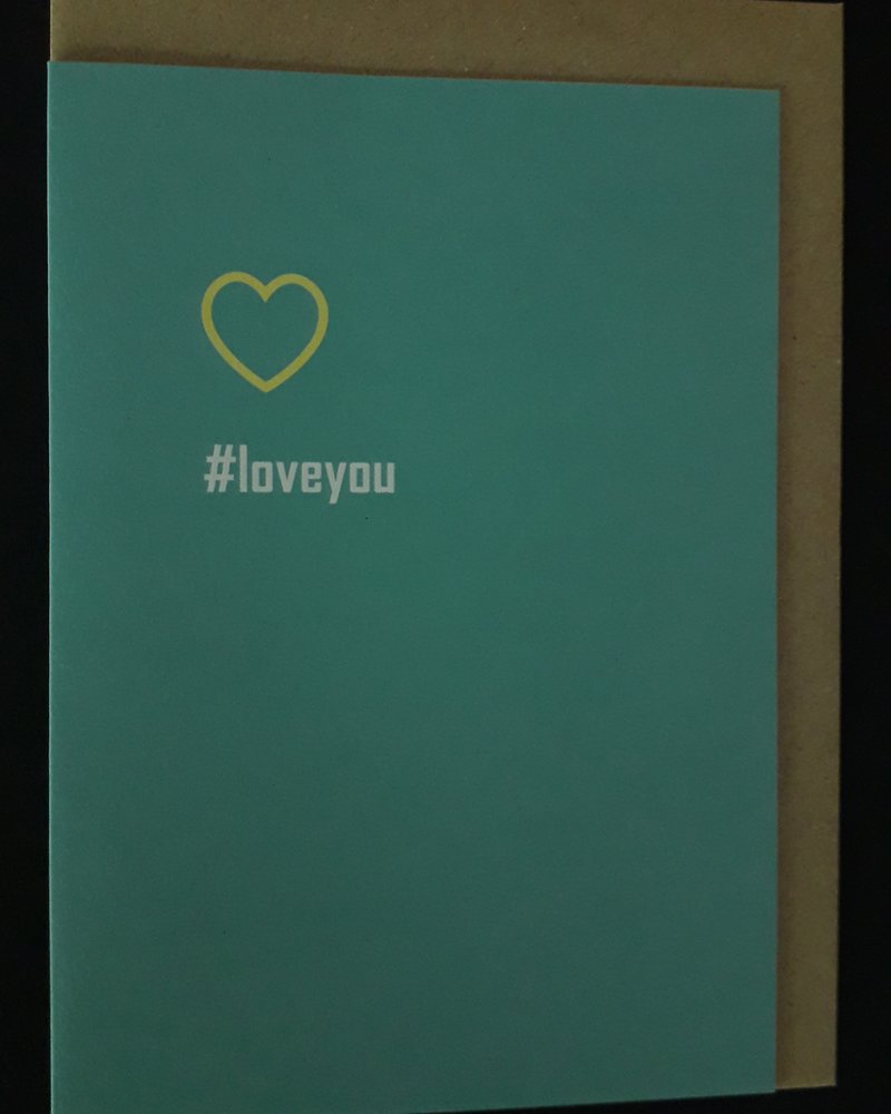 hashtag Wenskaart + enveloppe | #loveyou