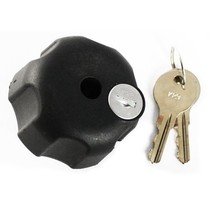 KNOB W/ LOCK & 1/4"-20 BRASS HOLE B SIZE