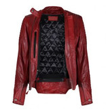 Motogirl Valerie Leather Jacket Red