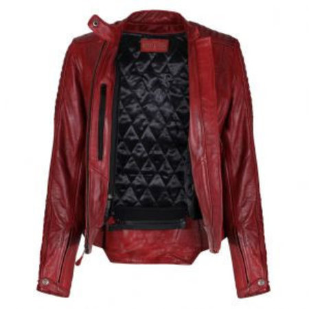 Motogirl Valerie Leather Jacket Red