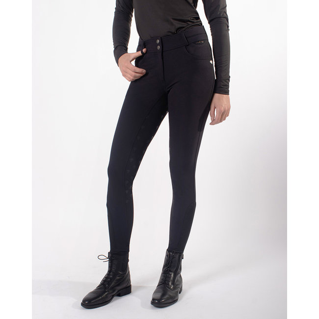 QHP QHP Rijbroek Diamond Anti-slip zitvlak Wine Red 34