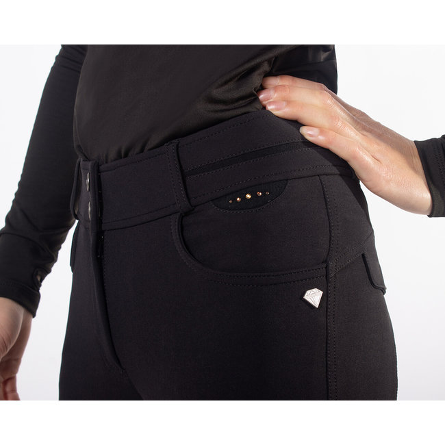 QHP QHP Rijbroek Diamond Anti-slip zitvlak Wine Red 34