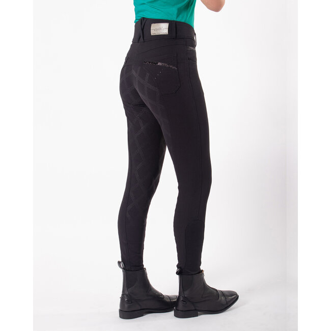 QHP QHP Rijbroek Liva anti-slip zitvlak zwart mt.42