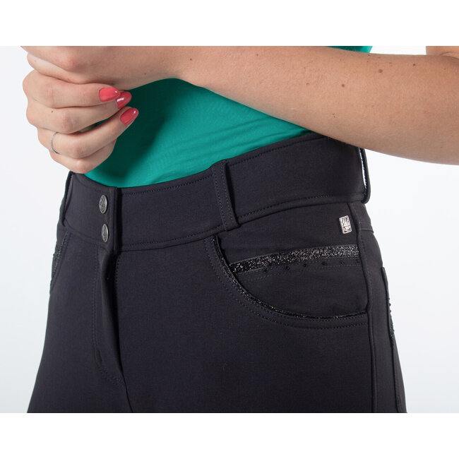 QHP QHP Rijbroek Liva anti-slip zitvlak zwart mt.42