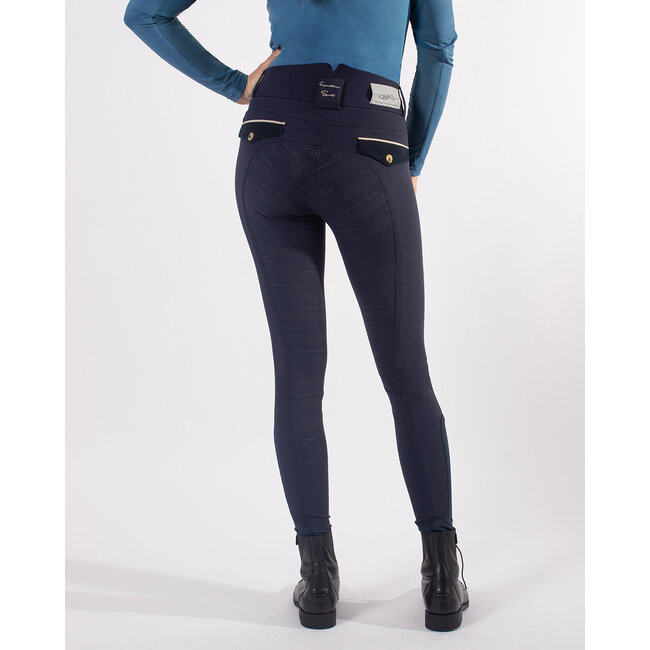 QHP QHP Rijbroek Zarah anti-slip zitvlak 34 Navy