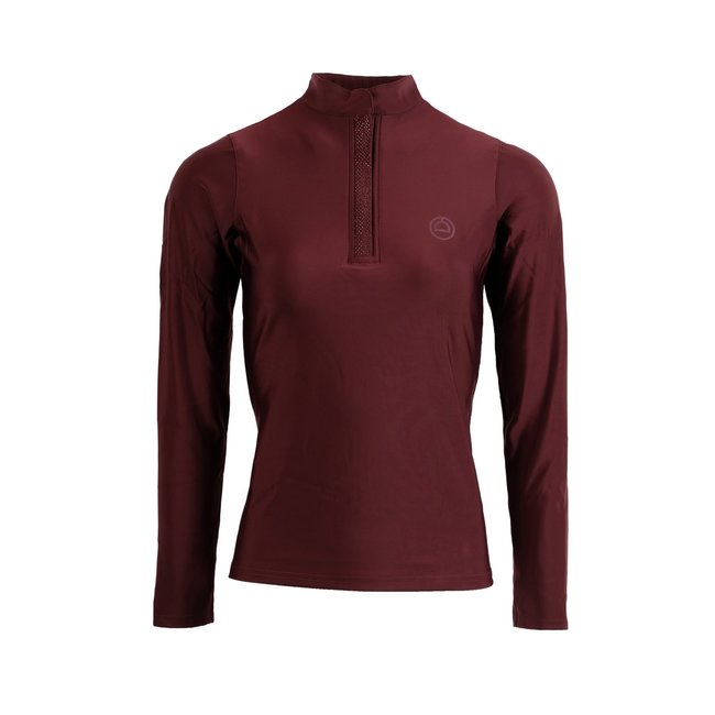 Montar Montar Poloshirt met crystal planckets  Plum mt.m