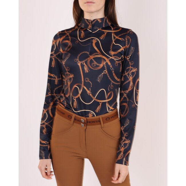 Montar Haily bridle print long sleeve polo