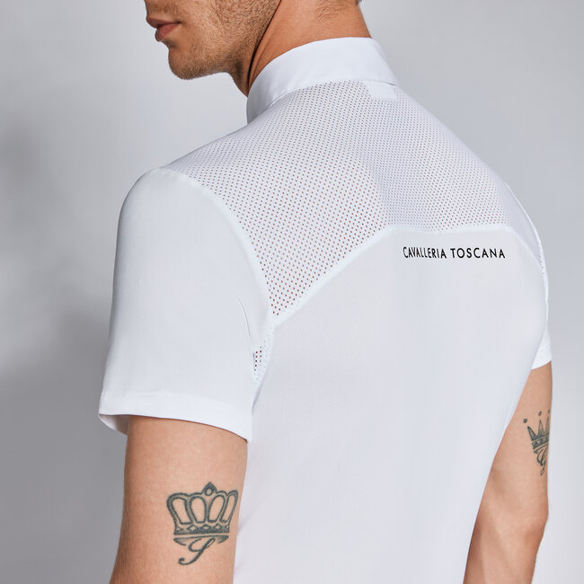 Cavalleria Toscana CT Heren Tech Piquet S/S Competition Button Polo