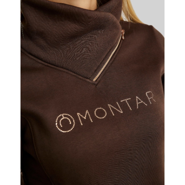 Montar Naja side neckzipper rosegold crystals S Brown