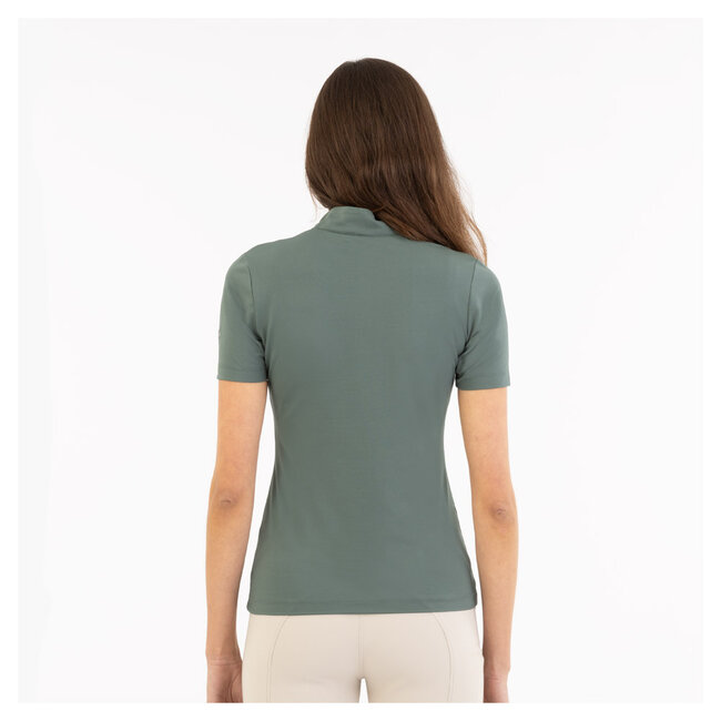 BR BR zip-up shortsleeve polo S/S2025  L Huckleberry