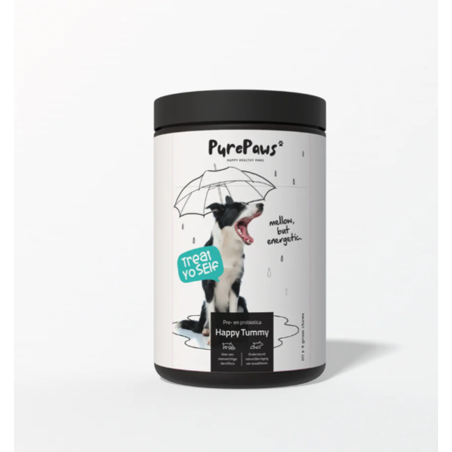 Pure Paws Supplementen Happy Tummy Pre- & Probiotica voor honden 4X60Gr