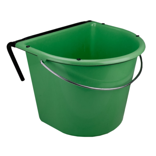 Hofman Animal Care Voerbak 15 ltr +ophang+hengsel groen