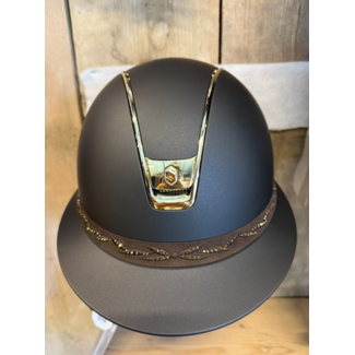 Samshield Samshield Miss 2.0 Shadowmatt brown met gold blazon en inlay en band swarovski flower medium