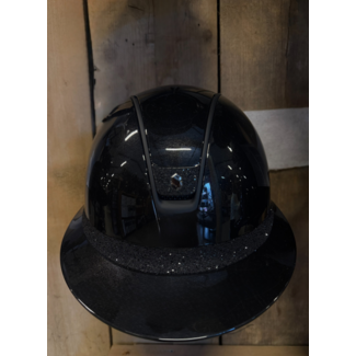 Samshield Samshield Miss Glossy black met matt trim en Crystal fabric logo en frontalband medium