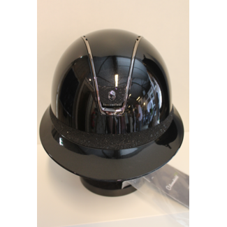 Samshield Miss Samshield 2.0 Glossy black met een crystal fabric logo  en frontalband medium