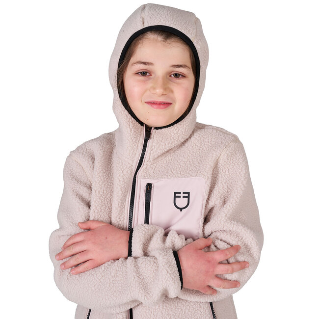 Equistro KIDS' PATCH POCKET TEDDY FULL ZIP JACKET W/HOOD A/W26