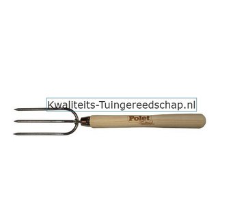 Traditional Polet Handgesmede Handwiedvork 3 Tands Lang Handvat