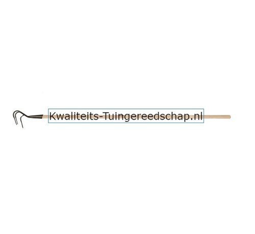 Traditional Polet Handgesmede Cultivator 3 Tands Vast Klein met Steel